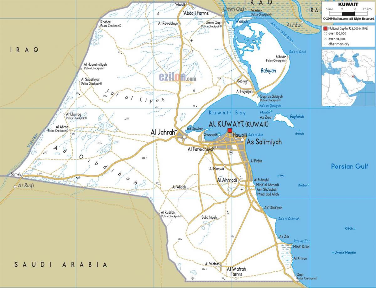 yolların Kuveyt şehir haritası 